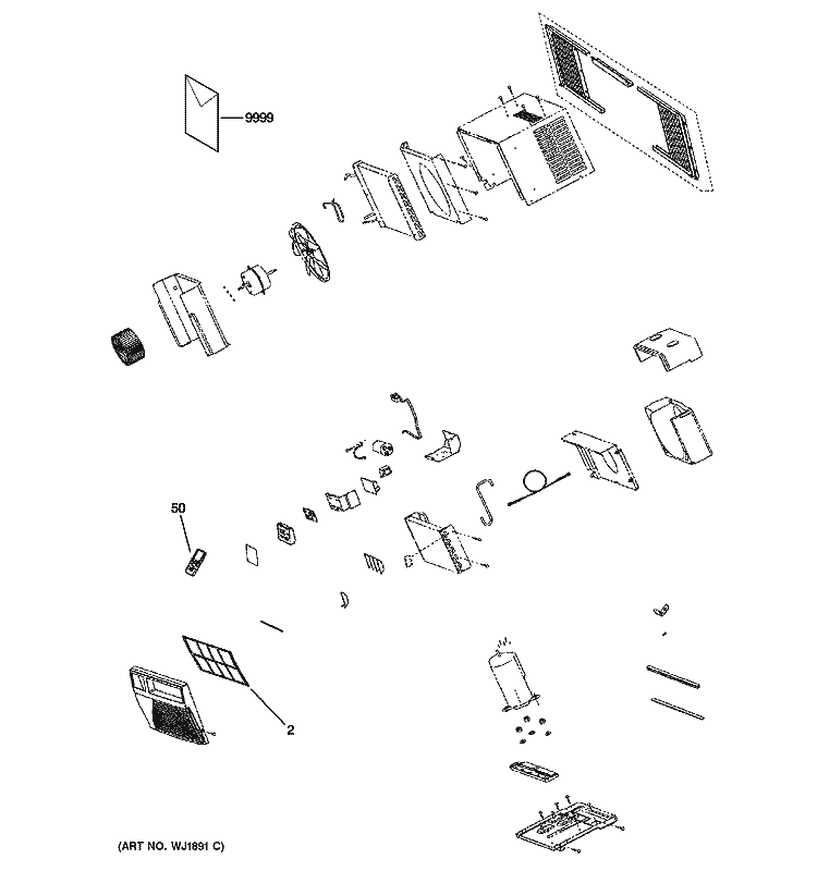 ROOM AIR CONDITIONER Diagram and Parts List for AEW06LJG1  General Electric Air Conditioner