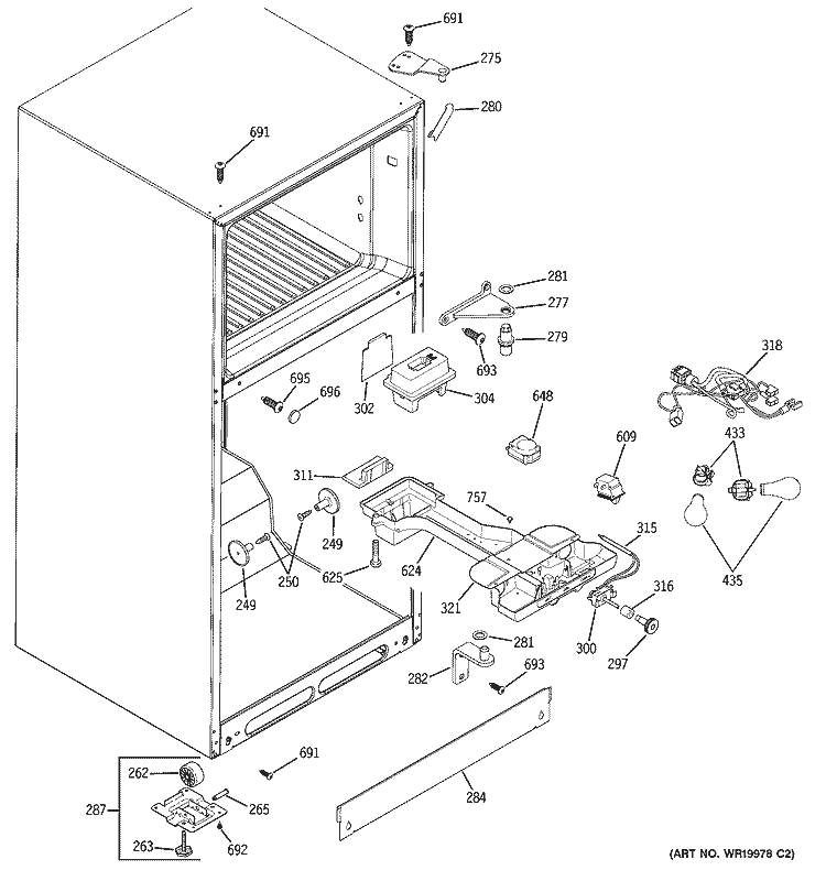 FRESH FOOD SECTION Diagram and Parts List for HTM18IBPURSA  Hotpoint Refrigerator
