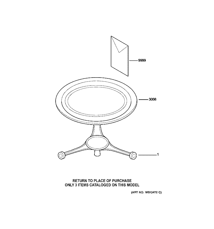 MICROWAVE Diagram and Parts List for JES1136WL01  General Electric Microwave