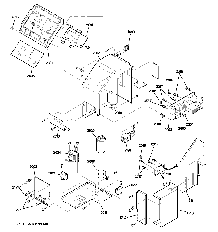 CONTROL PARTS Diagram and Parts List for AZ55H15DABM1  General Electric Air Conditioner