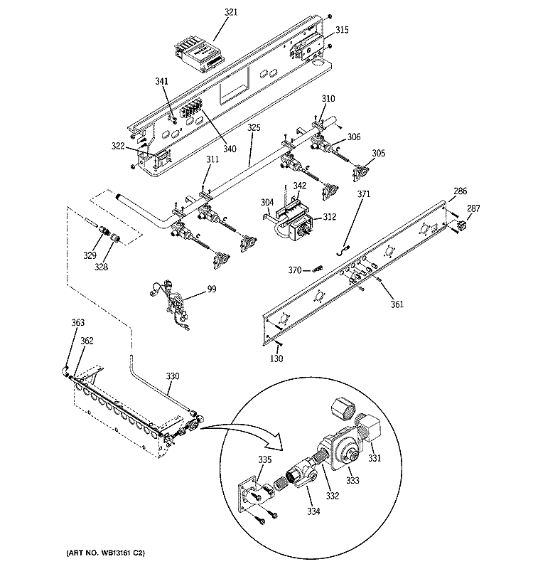 MANIFOLD ASSEMBLY Diagram and Parts List for ZDP30N4H3SS  General Electric Range