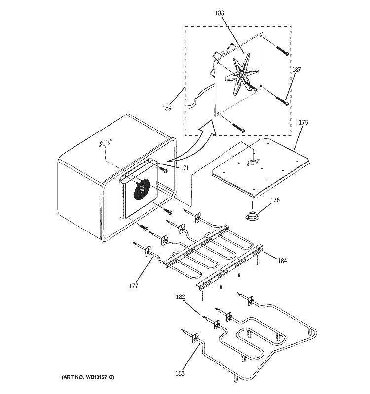 OVEN ASSEMBLY Diagram and Parts List for ZDP30N4H3SS  General Electric Range