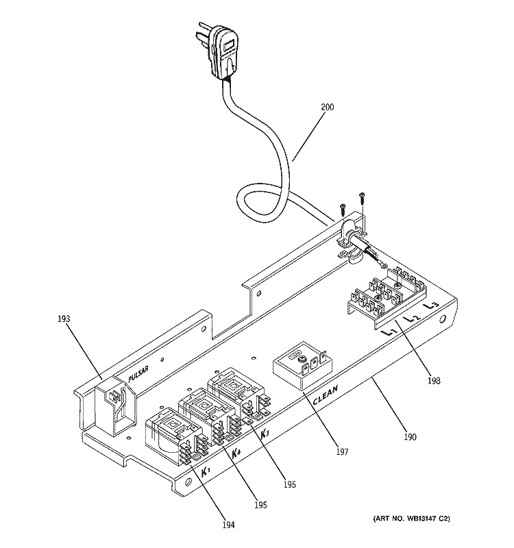ELECTRICAL ASSEMBLY Diagram and Parts List for ZDP36L4DH5SS  General Electric Range