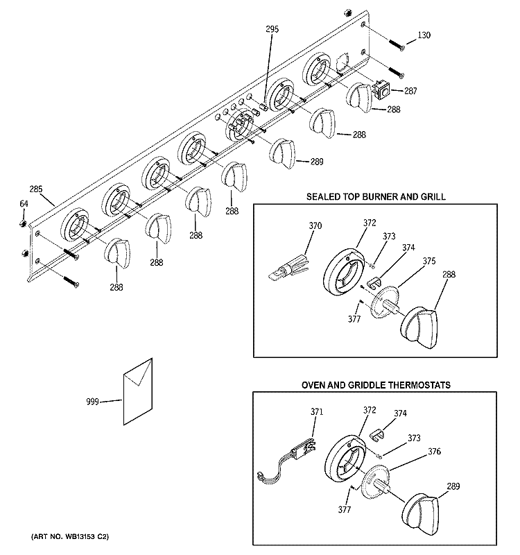 CONTROL PANEL Diagram and Parts List for ZDP36N6H3SS  General Electric Range