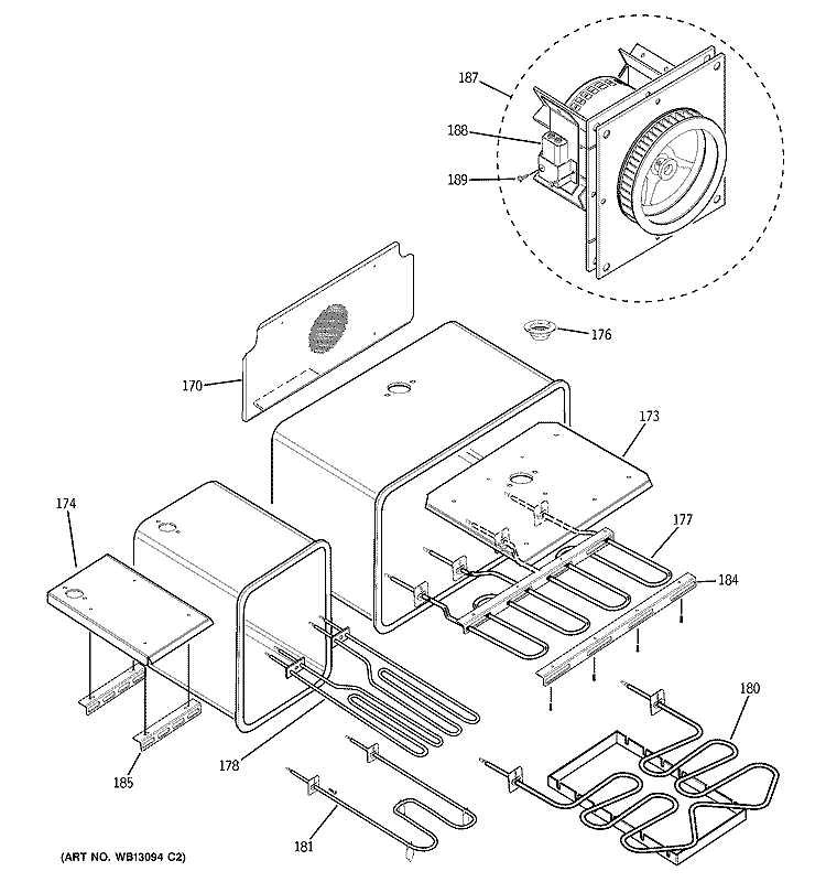 OVEN ASSEMBLY Diagram and Parts List for ZDP48N4GH3SS  General Electric Range