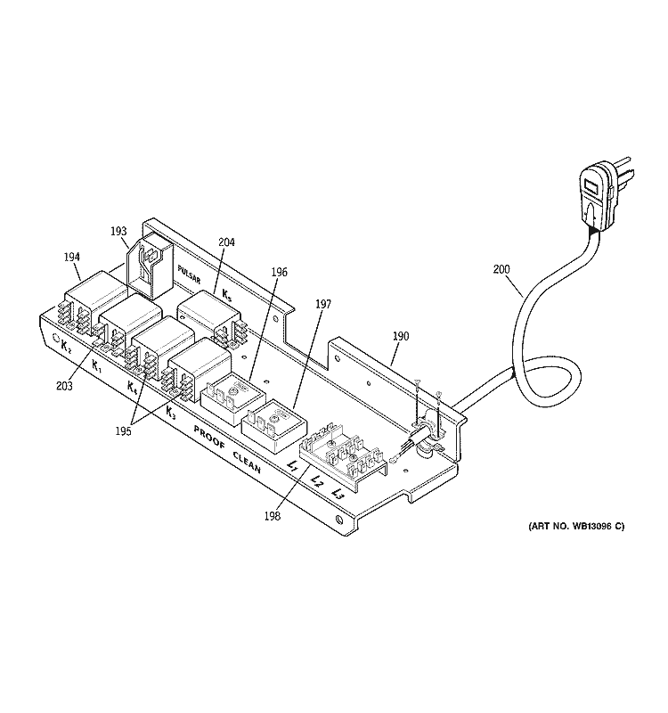ELECTRICAL ASSEMBLY Diagram and Parts List for ZDP48N4GH3SS  General Electric Range