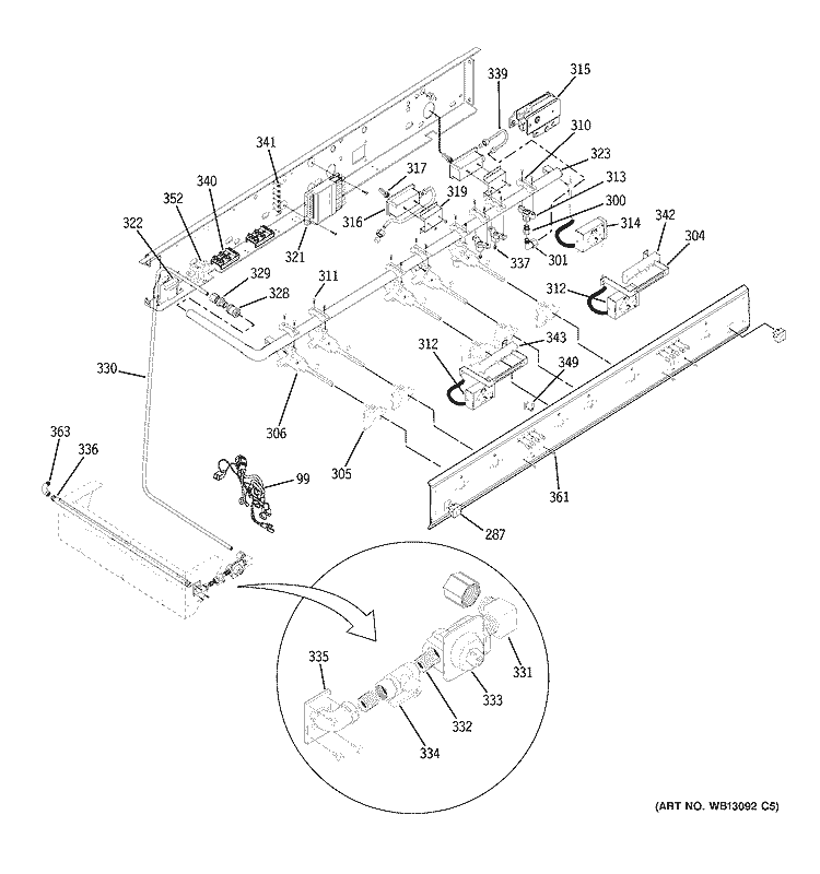 MANIFOLD ASSEMBLY Diagram and Parts List for ZDP48L6DH5SS  General Electric Range