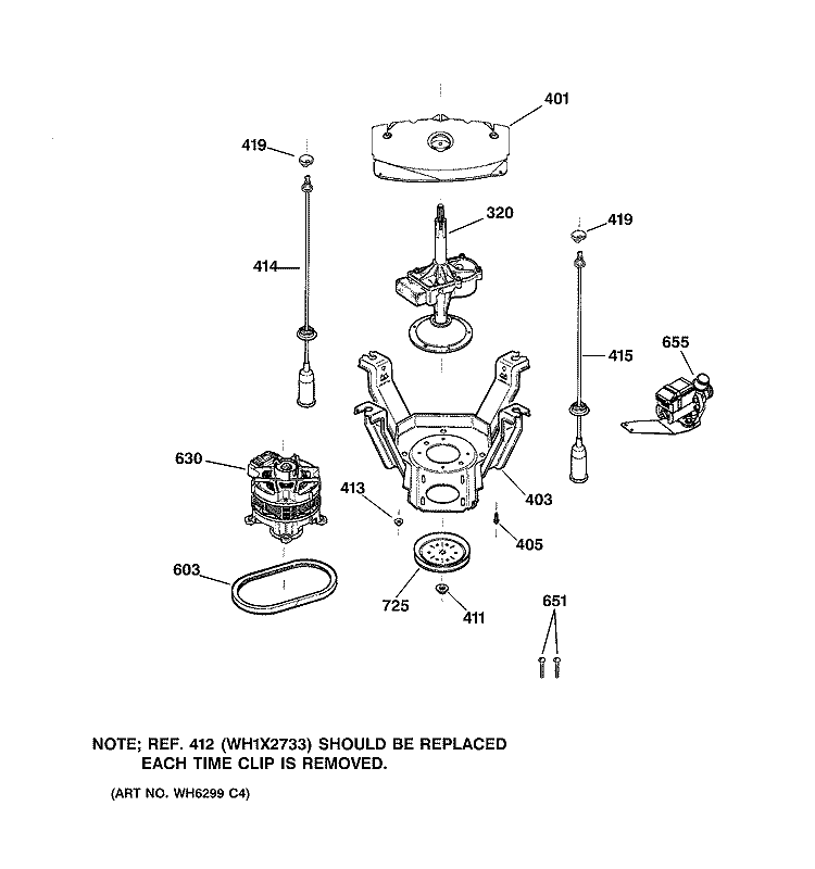 SUSPENSION, PUMP & DRIVE COMPONENTS Diagram and Parts List for S5200E1WW  General Electric Washer