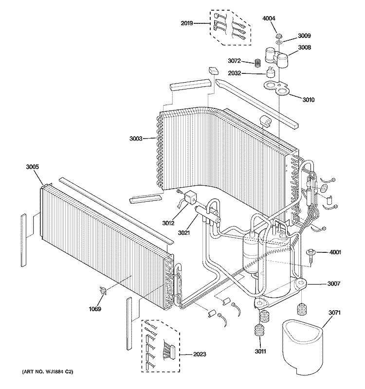 UNIT PARTS Diagram and Parts List for AZ58H07DACM1  General Electric Air Conditioner