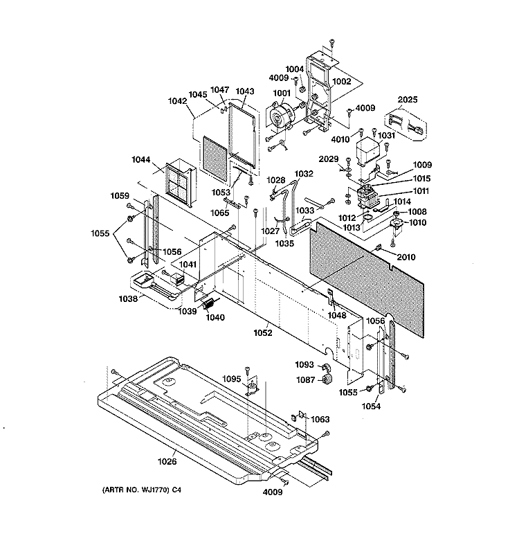 BASE & CHASSIS PARTS Diagram and Parts List for AZ55H12DADM1  General Electric Air Conditioner