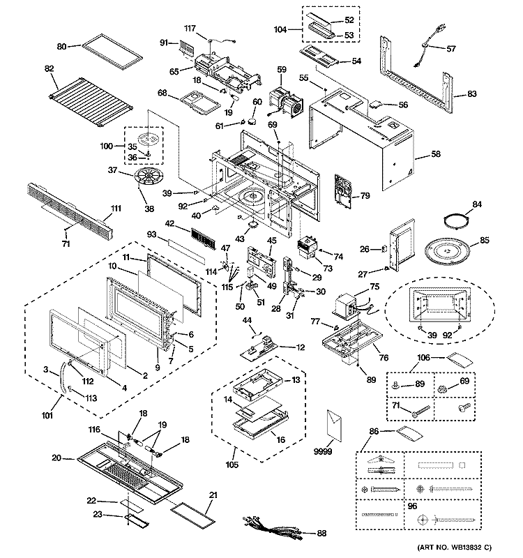 MICROWAVE Diagram and Parts List for EMO3000HSS05  General Electric Microwave