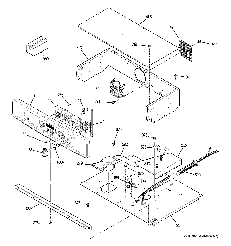 CONTROL PANEL Diagram and Parts List for JTP28SK3SS  General Electric Wall Oven