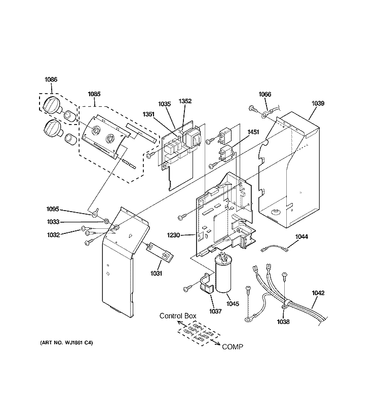 CONTROL PARTS Diagram and Parts List for AJES08ASBM1  General Electric Air Conditioner