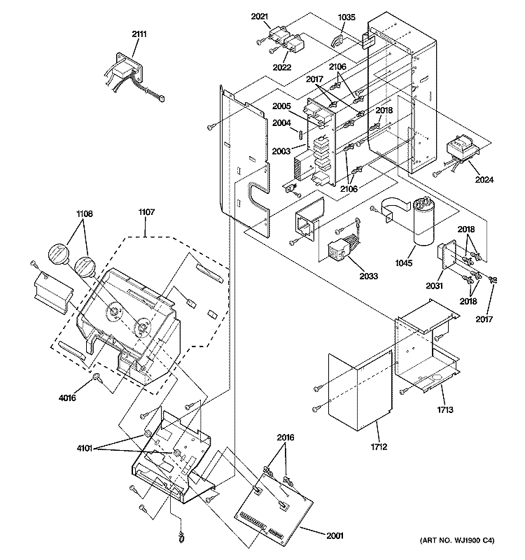 CONTROL PARTS Diagram and Parts List for AZ38H07EADM2  General Electric Air Conditioner