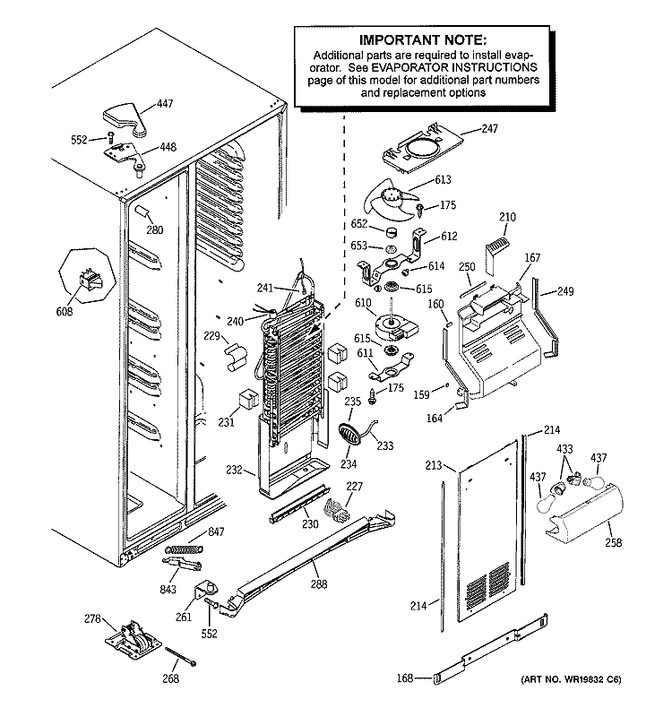 FREEZER SECTION Diagram and Parts List for GSL25LGTBBS  General Electric Refrigerator