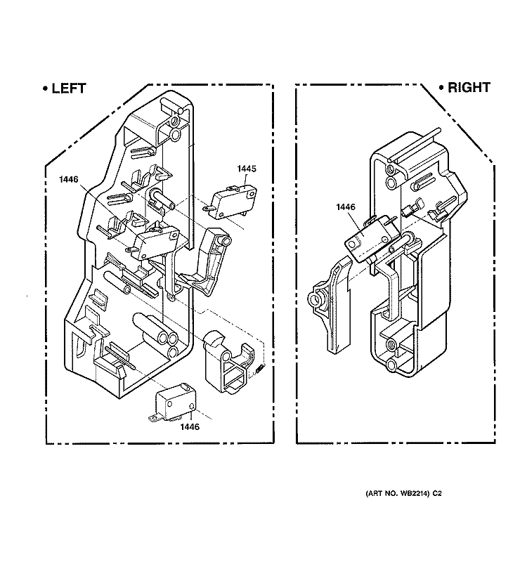 LATCH BOARD PARTS Diagram and Parts List for SCB2000FBB03  General Electric Microwave Oven Combo