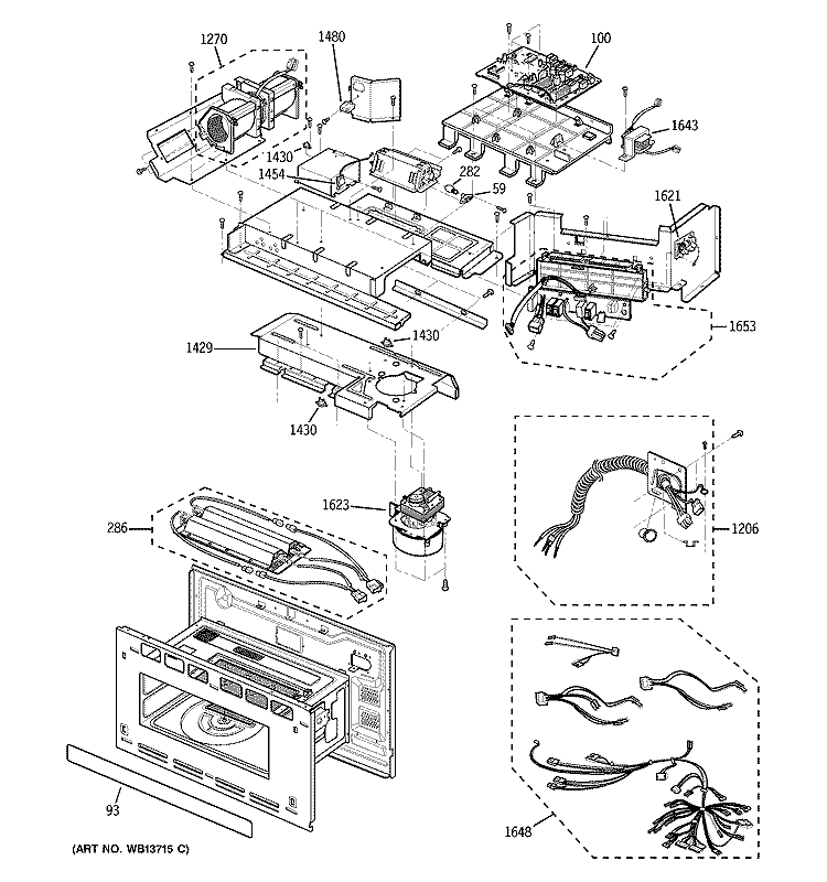 INTERIOR PARTS 2 Diagram and Parts List for ZSC2000FBB02  General Electric Microwave