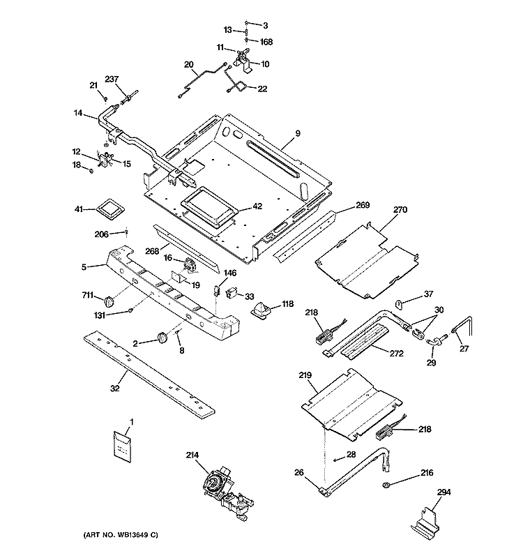GAS & BURNER PARTS Diagram and Parts List for JGB928SEK4SS  General Electric Range