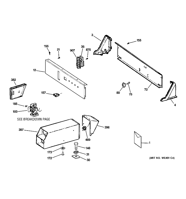 CONTROL PANEL & COIN BOX ASSEMBLY Diagram and Parts List for DCCB330ED3WC  General Electric Dryer