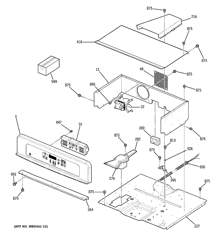 CONTROL PANEL Diagram and Parts List for JCKS06BF2BB  General Electric Wall Oven