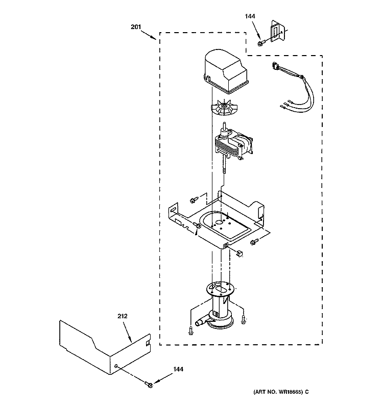 PUMP PARTS Diagram and Parts List for ZDIS15CSSM  General Electric Ice Maker