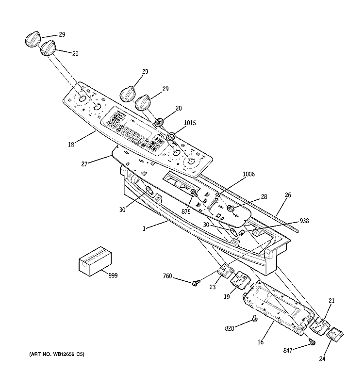 CONTROL PANEL Diagram and Parts List for JCS968SK2SS  General Electric Range