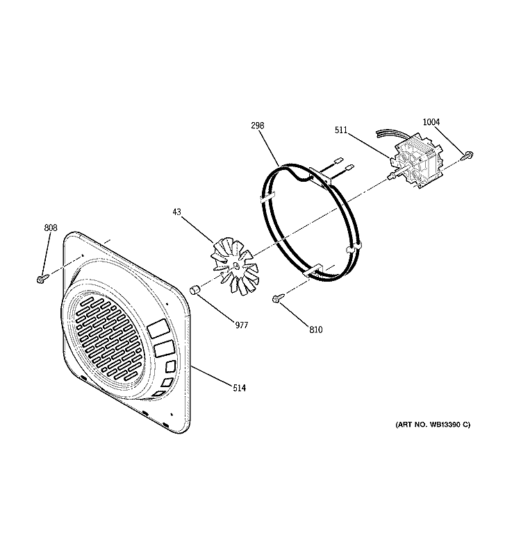 CONVECTION FAN Diagram and Parts List for JCS968SK2SS  General Electric Range