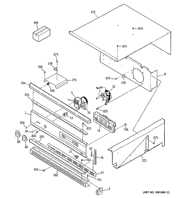 CONTROL PANEL Diagram and Parts List for JKP26GT1BB  General Electric Wall Oven