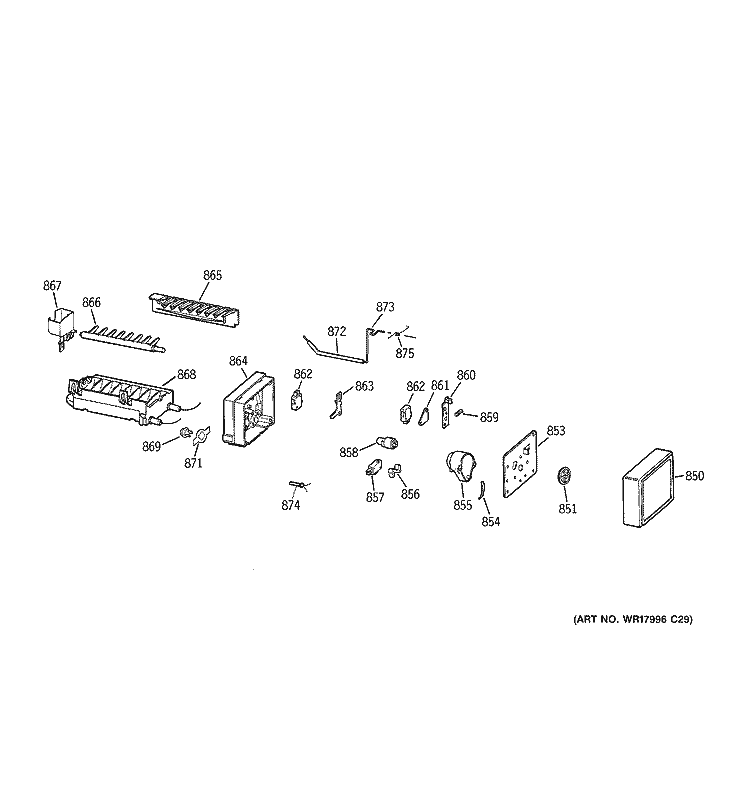 ICE MAKER Diagram and Parts List for GTS18HCRERCC  General Electric Refrigerator