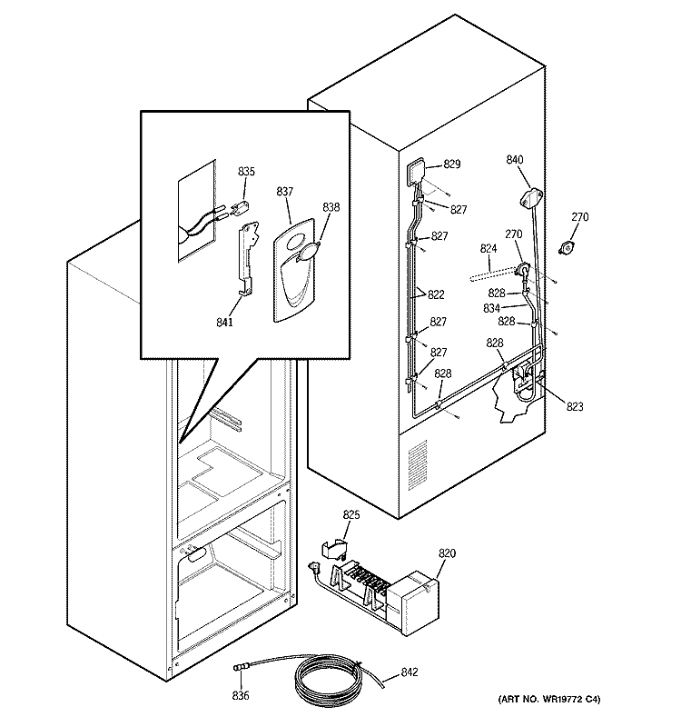 WATER SYSTEM Diagram and Parts List for PDS22MHRABB  General Electric Refrigerator