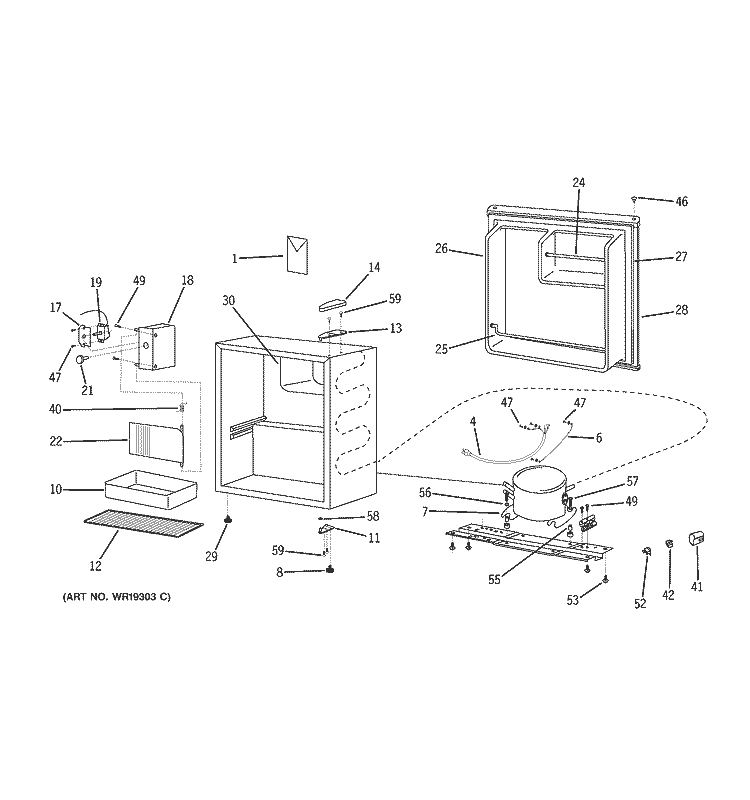 REFRIGERATOR Diagram and Parts List for GMR02BANCBB  General Electric Refrigerator