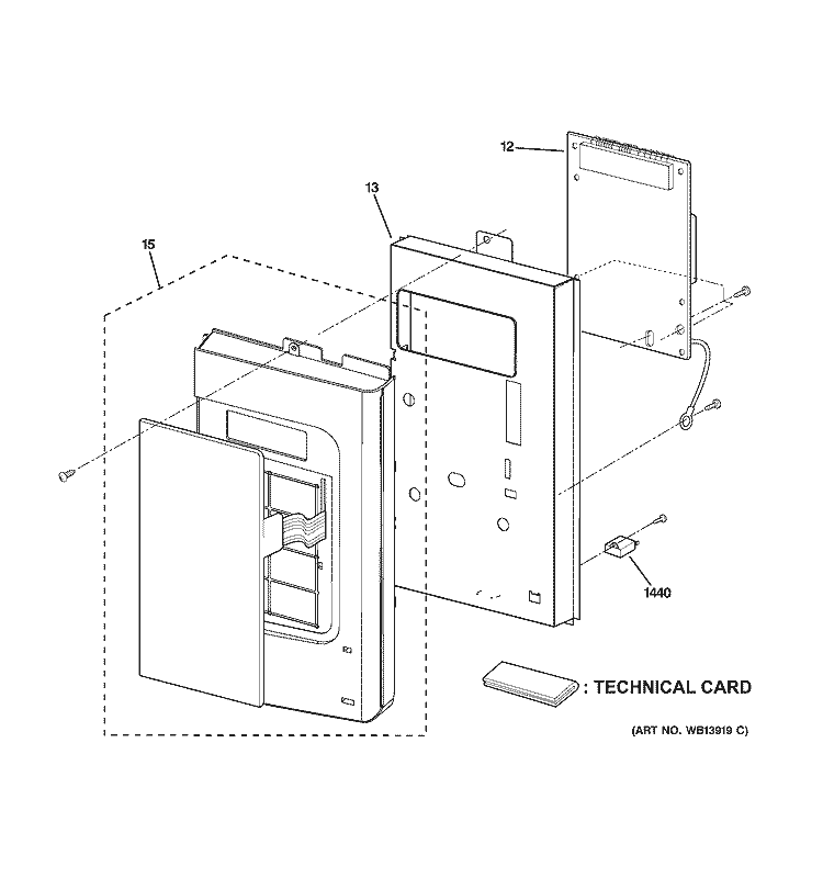 CONTROLLER PARTS Diagram and Parts List for HVM1540DM1BB  General Electric Microwave