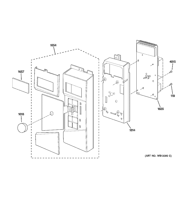 CONTROLLER PARTS Diagram and Parts List for JVM1790SK01  General Electric Microwave