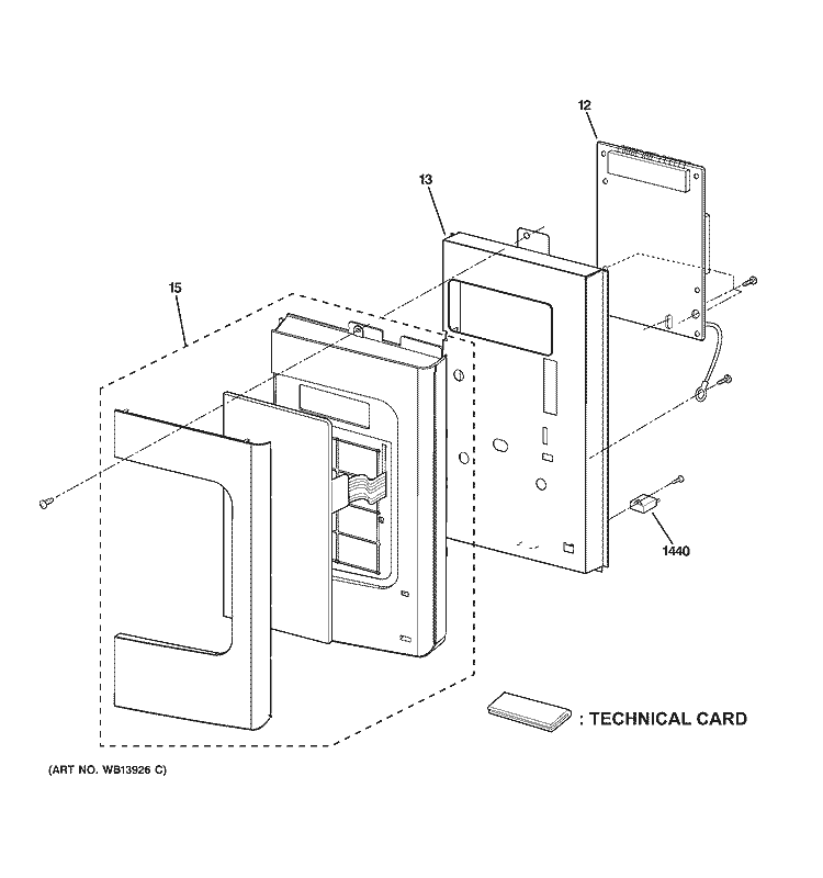 CONTROLLER PARTS Diagram and Parts List for HVM1540SM1SS  General Electric Microwave