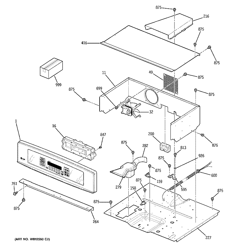 CONTROL PANEL & COOKTOP Diagram and Parts List for JCK915SK3SS  General Electric Wall Oven