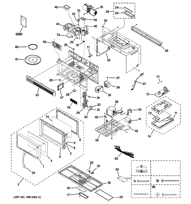 MICROWAVE Diagram and Parts List for RVM1535MM1SA  Hotpoint Microwave