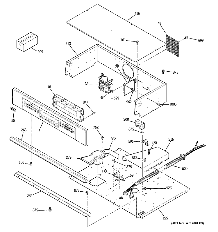 CONTROL PANEL Diagram and Parts List for ZET958SF7SS  General Electric Wall Oven