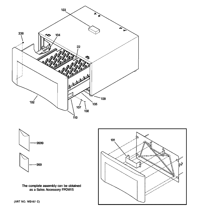 PEDESTAL Diagram and Parts List for DSXH47GG0WW  General Electric Dryer