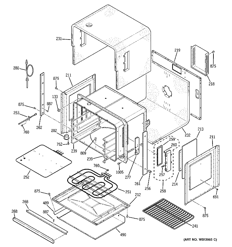 LOWER OVEN Diagram and Parts List for ZET2SL1SS  General Electric Wall Oven