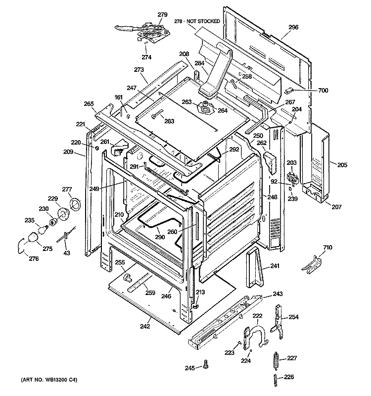 BODY PARTS Diagram and Parts List for RB790SH3SA  Hotpoint Range