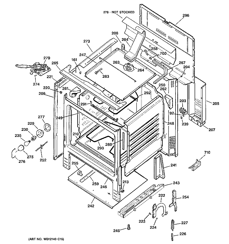 BODY PARTS Diagram and Parts List for RB787WH3WW  Hotpoint Range