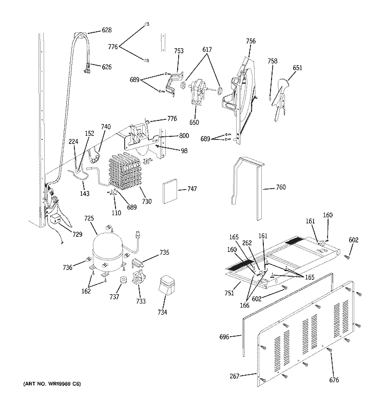 UNIT PARTS Diagram and Parts List for GTS18TCSBWW  General Electric Refrigerator