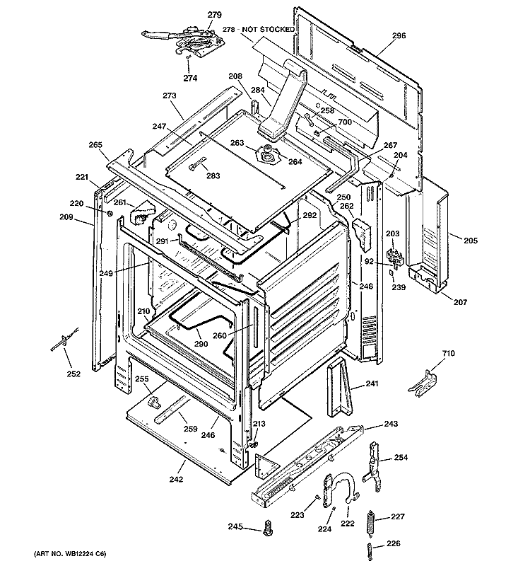 BODY PARTS Diagram and Parts List for JBP60BH3WH  General Electric Range