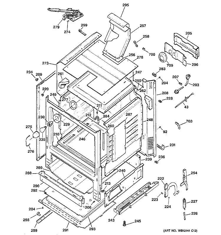 BODY PARTS Diagram and Parts List for RGB790SEH9SA  Hotpoint Range
