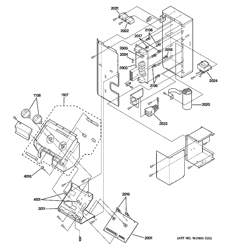 CONTROL PARTS Diagram and Parts List for AZ28E09DACM3  General Electric Air Conditioner