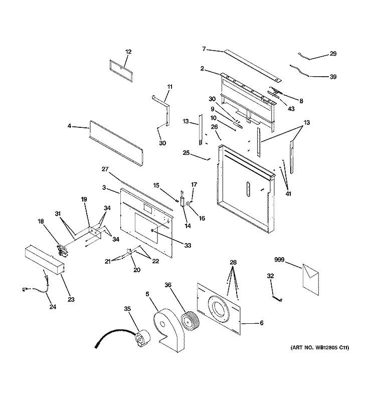 HOOD PARTS Diagram and Parts List for JVB94SH1SS  General Electric Range Hood