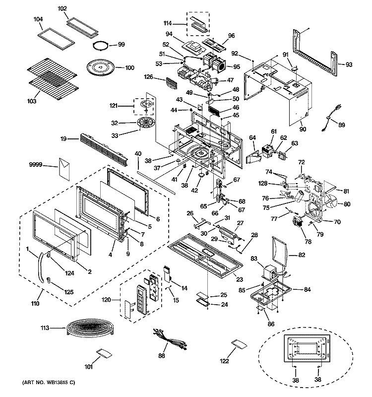 MICROWAVE Diagram and Parts List for HDM1853SJ04  General Electric Microwave
