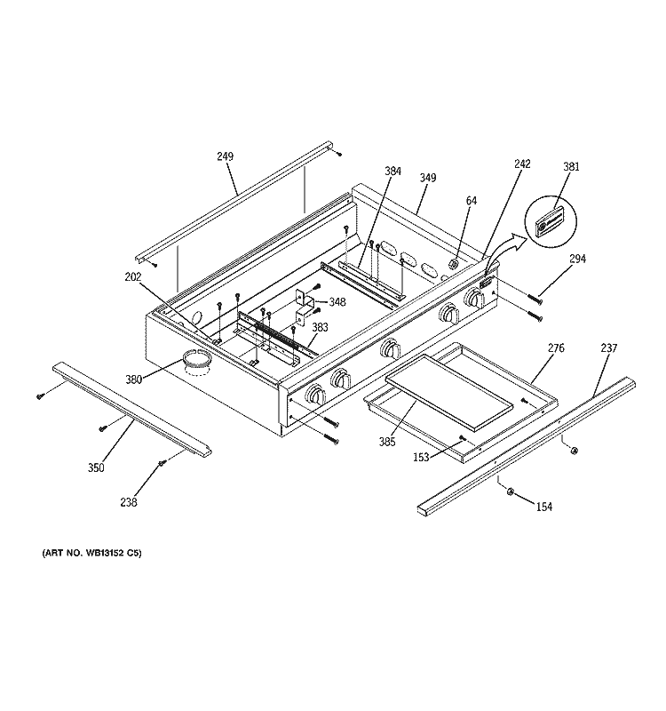 COOKTOP Diagram and Parts List for ZGU36L4RH4SS  General Electric Cooktop