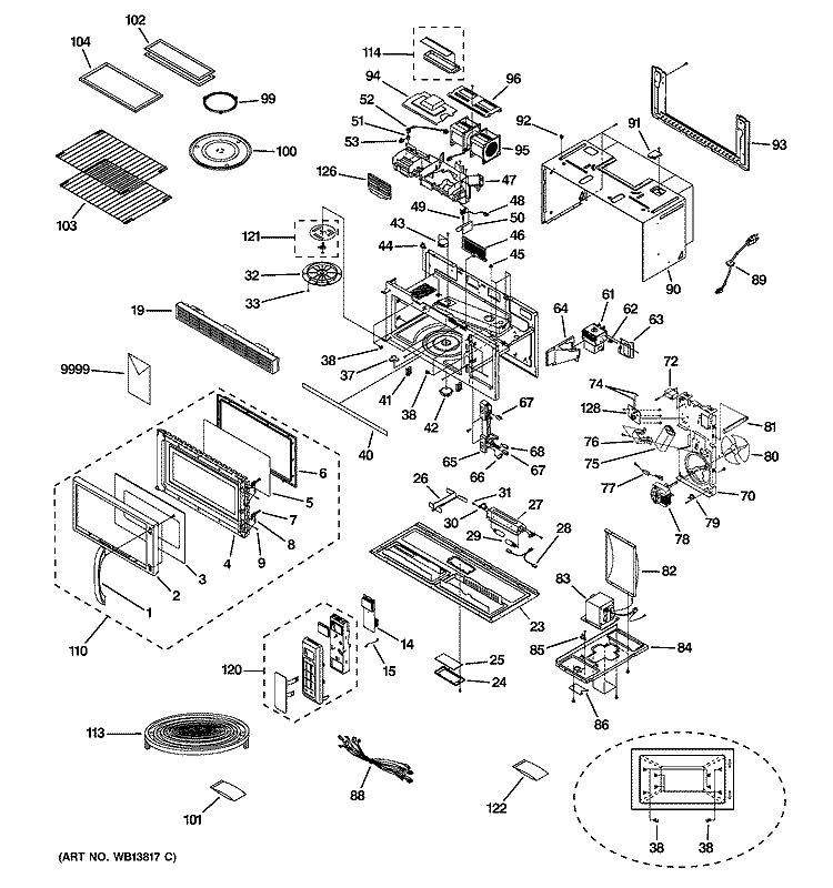 MICROWAVE Diagram and Parts List for HDM1853BJ04  General Electric Microwave