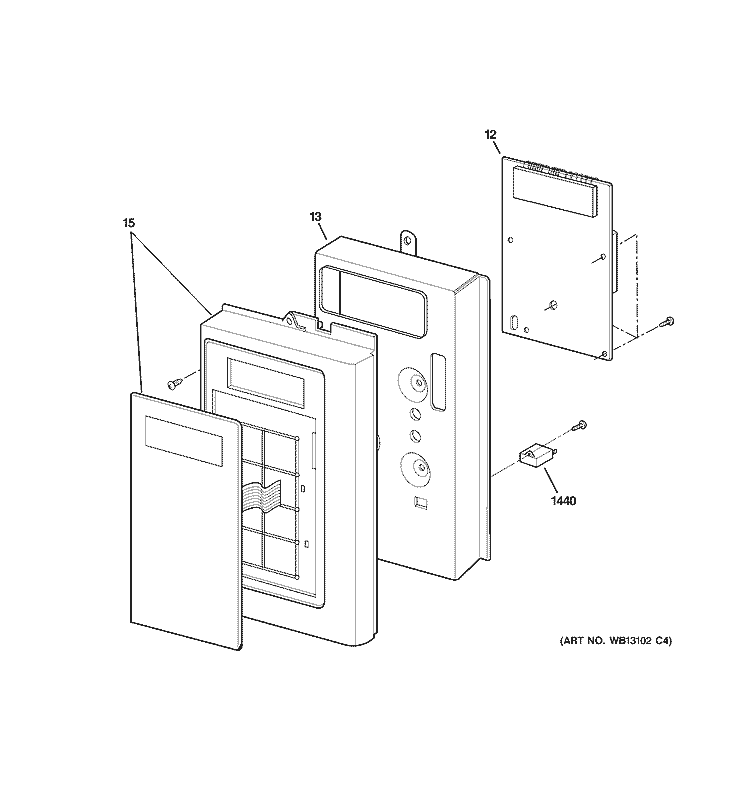 CONTROLLER PARTS Diagram and Parts List for JVM1653BH06  General Electric Microwave